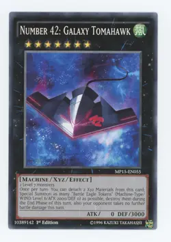 Yugioh Number42: Galaxy Tomahawk MP15-EN055 Common 1st NM x3 Play Set - Image 1
