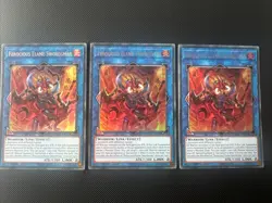 3x Ferocious Flame Swordsman Yu-Gi-Oh! DUOV-EN032 1st Ultra Rare Playset - Image 1