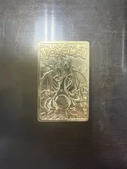 1999 Burger King 23K Gold Plated CHARIZARD Trading Card Pokemon Ball - Image 1