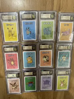 CGC Pristine 10 Pokemon Old Maid JPN 12 Card Lot Pikachu, Charmander Set 2019 - Image 1