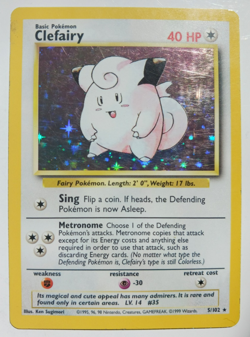 Clefairy Pokemon Card Holo WOTC Base Set 5/102 Rare Vintage Original 1999 LP - Image 1