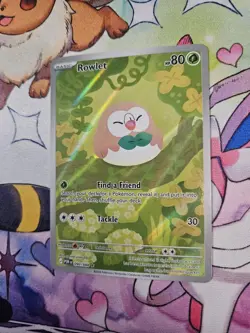 Pokemon TCG Rowlet 090/088 POR Holo Basic English Card 80HP Nintendo Bird - Image 1