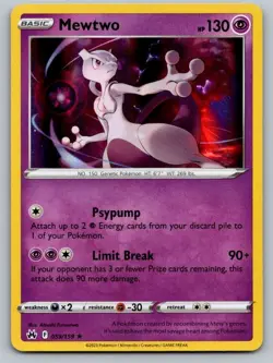 Mewtwo 059/159 Holo Rare Crown Zenith Pokemon Holo Near Mint - Image 1