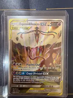 Pokemon TCG Espeon & Deoxys GX SM240 Black Star Promo Holo Near Mint - Image 3