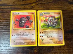 Graveler 37/62 Fossil Set And Geodude 47/62 Uncommon Pokemon - Image 1