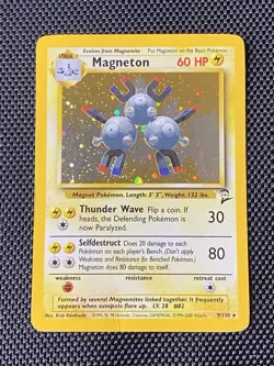 Magneton 9/130 Holo SWIRL Base Set 2 Pokemon Card - Image 1