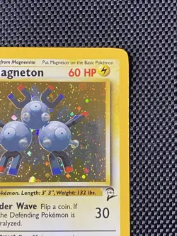 Magneton 9/130 Holo SWIRL Base Set 2 Pokemon Card - Image 3