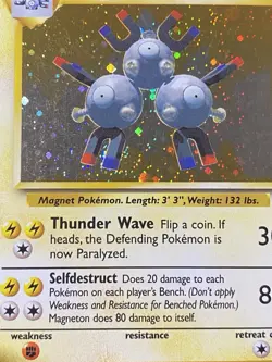Magneton 9/130 Holo SWIRL Base Set 2 Pokemon Card - Image 4