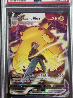 2022 POKEMON SWORD & SHIELD LOST ORIGIN #TG17 FULL ART - PIKACHU VMAX PSA 9 MINT - Image 2