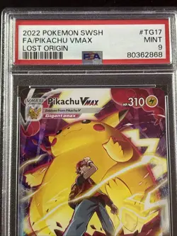 2022 POKEMON SWORD & SHIELD LOST ORIGIN #TG17 FULL ART - PIKACHU VMAX PSA 9 MINT - Image 3