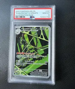 Pokemon TCG Team Rockets Spidops 187/182 PSA 10 - Image 1