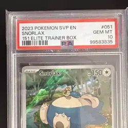 Pokemon TCG Snorlax SVP EN #051 151 Elite Trainer Box Promo Holo PSA 10 - Image 2
