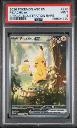 2026 POKEMON ASC EN #276 PIKACHU EX SPECIAL ILLUSTRATION RARE PSA 9 ASCENDED SIR - Image 1