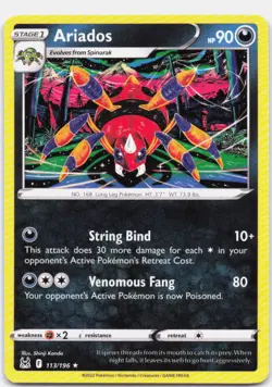 Ariados 113/196 Rare Lost Origin Shinji Kanda Pokemon Near Mint - Image 1