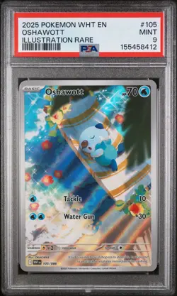 Oshawott Pokemon Wht En-White Flare 105 NM PSA 9 - Image 1