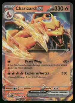 2023 Charizard ex 006/165 Double Rare Holo NM SV: Scarlet & Violet 151 Pokemon - Image 1