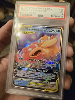 PSA 7 Slowpoke & Psyduck GX 35/236 SM Unified Minds Ultra Rare 2019 Pokemon TCG - Image 2