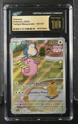 2024 POKEMON TWM EN-TWILIGHT MASQUERADE #187 CHANSEY CGC PRISTINE 10 - Image 1