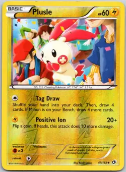 Plusle 47/113 Reverse Holo Uncommon Legendary Treasures LP - Image 1