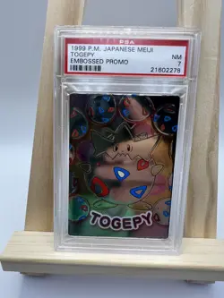 1999 Pokemon Japanese Meiji Promo Embossed Togepy Togepi PSA 7 - Image 1