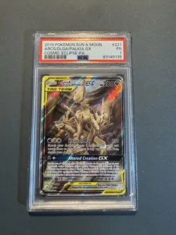 Palkia GX Dlga Arcs 2019 Pokemon Sun & Moon Cosmic Eclipse #221 PR-PSA 1 - Image 1