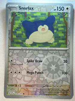 Snorlax 144/191 Common Surging Sparks Pokemon Reverse Holo Near Mint - Image 1
