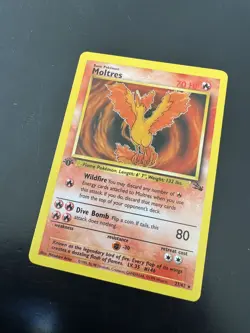 Moltres 27/62 Non Holo 1st Edition Pokemon Fossil HP - Image 4