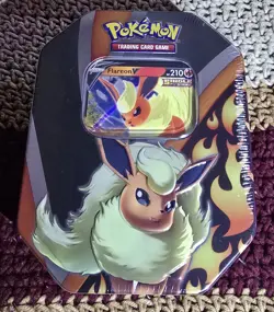 Pokemon TCG Eevee Evolutions Tin Flareon V SEALED 2021 - Image 1