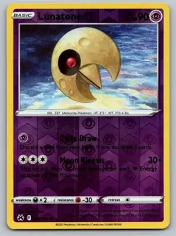 Lunatone 062/159 Uncommon Crown Zenith Pokemon Reverse Holo Near Mint - Image 1