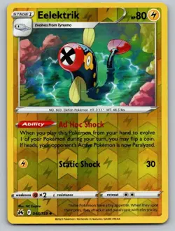 Eelektrik 048/159 Uncommon Crown Zenith Pokemon Reverse Holo Near Mint - Image 1