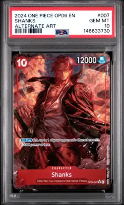 ⚓Shanks Alternate Art OP06 007 One Piece Wings Captain EN PSA 10 GEM MINT ALT⚓ - Image 1