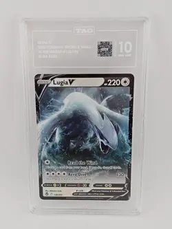 Pokemon Lugia V #138/195 Sword & Shield Silver Tempest Ultra Rare TAG 10 - Image 1