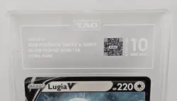 Pokemon Lugia V #138/195 Sword & Shield Silver Tempest Ultra Rare TAG 10 - Image 3