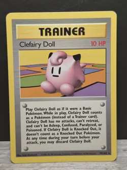 Clefairy Doll 70/102 Base Set 1999 Rare Trainer Pokemon TCG - Image 1