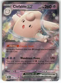 Clefable ex 082/197 Double Rare Obsidian Flames Pokemon Near Mint - Image 1