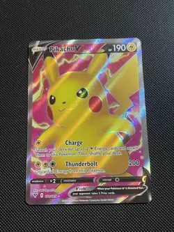 Pikachu V Full Art Ultra Rare Holo 170/185 Swsh04: Vivid Voltage Pokemon Card LP - Image 2