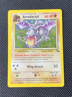 Aerodactyl 1/62 Fossil Holo Rare Pokemon Card MP Wizards 1999 MP/LP - Image 1