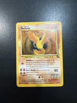 Pokemon Moltres TCG Unlimited Rare Holo Card 12/62 Fossil Set - Image 2