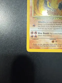Pokemon Moltres TCG Unlimited Rare Holo Card 12/62 Fossil Set - Image 3