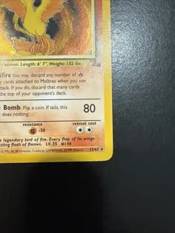 Pokemon Moltres TCG Unlimited Rare Holo Card 12/62 Fossil Set - Image 4
