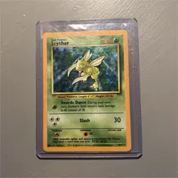 Pokemon Scyther Holo Rare Jungle Unlimited 10/64 Basic 70 HP Ken Sugimori Card - Image 1