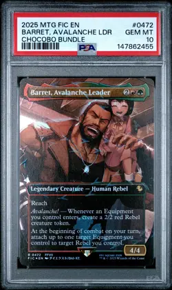 2025 MTG FINAL FANTASY COMMANDER CHOCOBO BUNDLE BARRET, AVALANCHE LEADER PSA 10 - Image 1