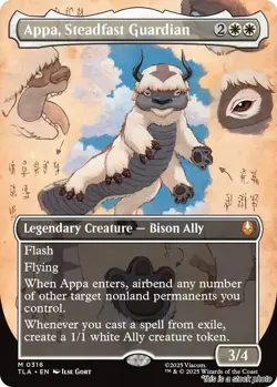 TLA #0316 Appa, Steadfast Guardian (Borderless Foil) (NM) | Avatar: TLA MTG - Image 1
