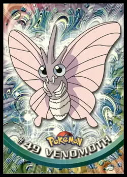 Topps Pokemon Venomoth #49 1999 TV Animation Edition Green Logo 1999 NM - Image 1