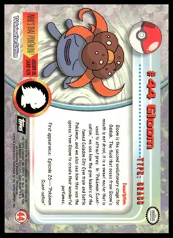 Topps Pokemon Gloom #44 1999 TV Animation Edition Non Holo Black Logo NM - Image 2