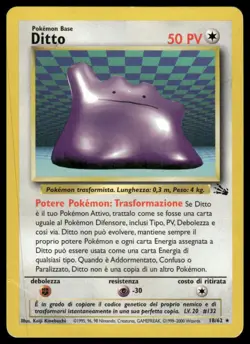 Pokemon Ditto #18/62 Italian Fossil Set Rare 2000 MP - Image 1