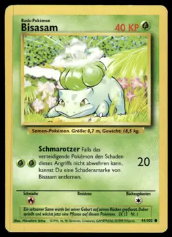 Pokemon Bisasam Bulbasaur #044/102 German Base Set 1999 LP - Image 1
