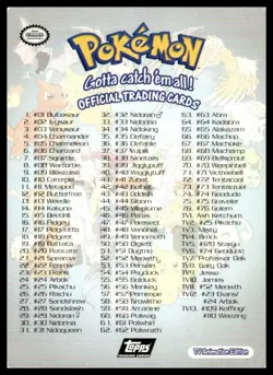 Topps Pokemon Official Trading Cards Checklist Animation Edition Black Logo LP - Image 2