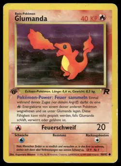 Pokemon Glumanda Charmander #50/82 1st Edition German Team Rocket MP - Image 1