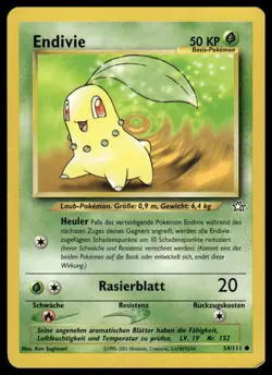 Pokemon Chikorita Endivie #054/111 German Neo Genesis 2001 LP - Image 1